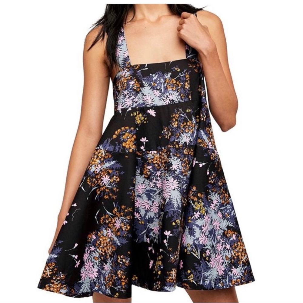 Free People Fit & Flare Floral Dress Size Small